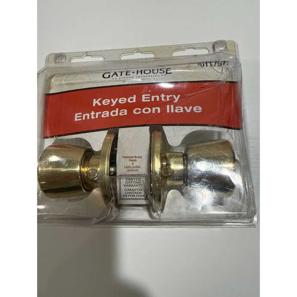 Gatehouse Keyed Entry Door Knob Polished Brass TS700 KW1‎ Keyway New